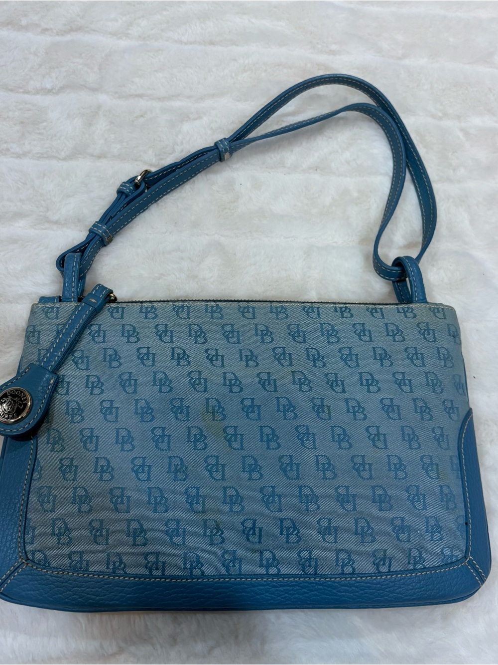 Denim-Blue Monogram Shoulder Bag
